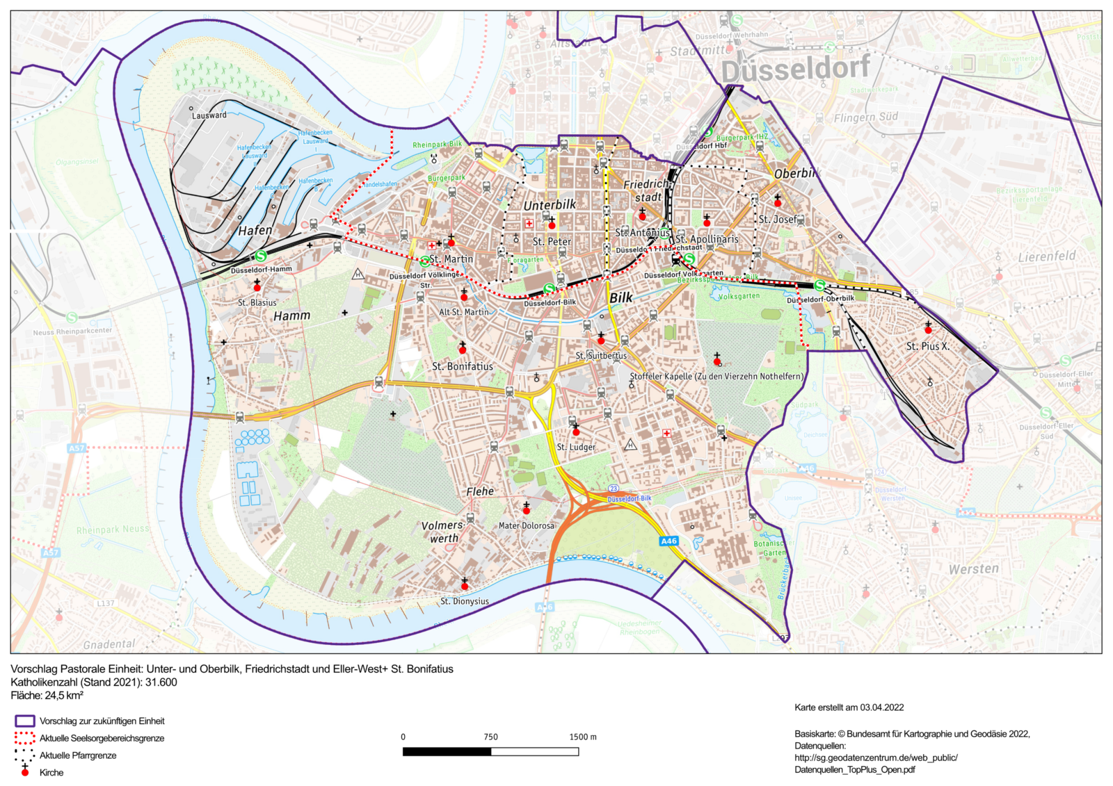 Pastorale Einheit: Unter- und Oberbilk, Friedrichstadt und Eller-West+ St. Bonifatius