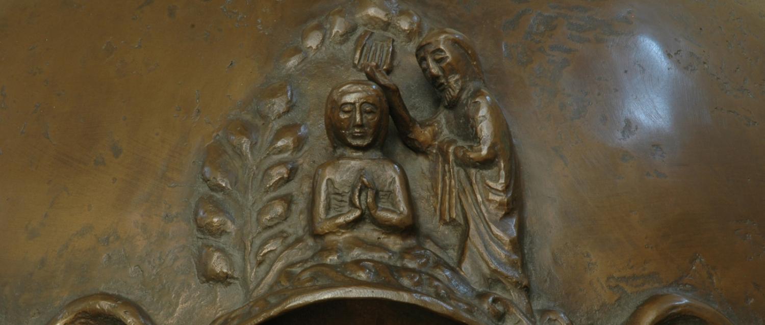 Taufbecken St. Antonius: Detail Taufe Jesu