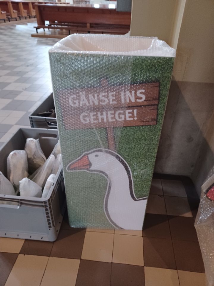 Ausstellung Zwischen Himmel und Erde neue Station St. Martin_Gänse ins Gehege